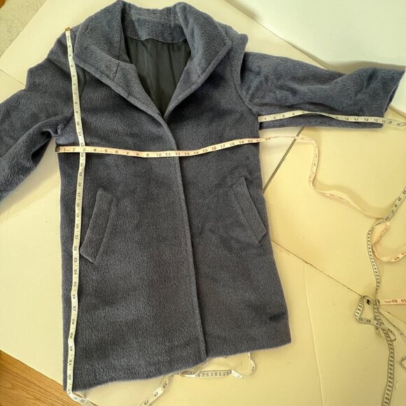 VTG Donovans Baby Llama & Wool 3/4 Length Winter Coat Blue/Purple Sz 12‎ - Picture 15 of 16